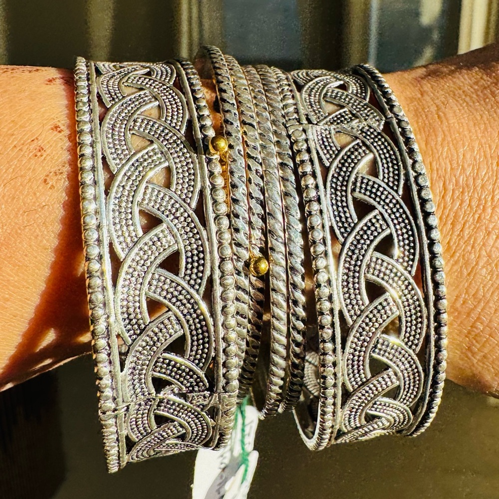 Sterling Silver Bangle/ Bracelet Set - image 1